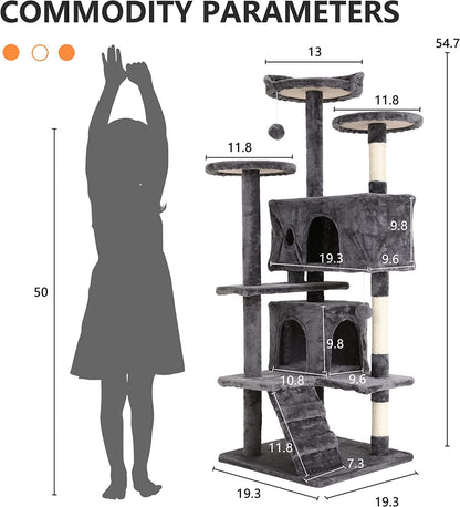 All-in-One Cat Tree: Perches, Condos, Scratching Posts & Toys