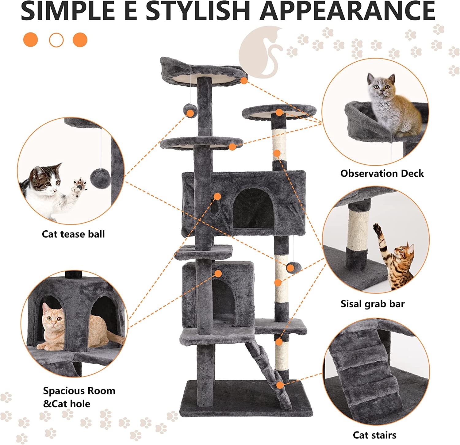 All-in-One Cat Tree: Perches, Condos, Scratching Posts & Toys